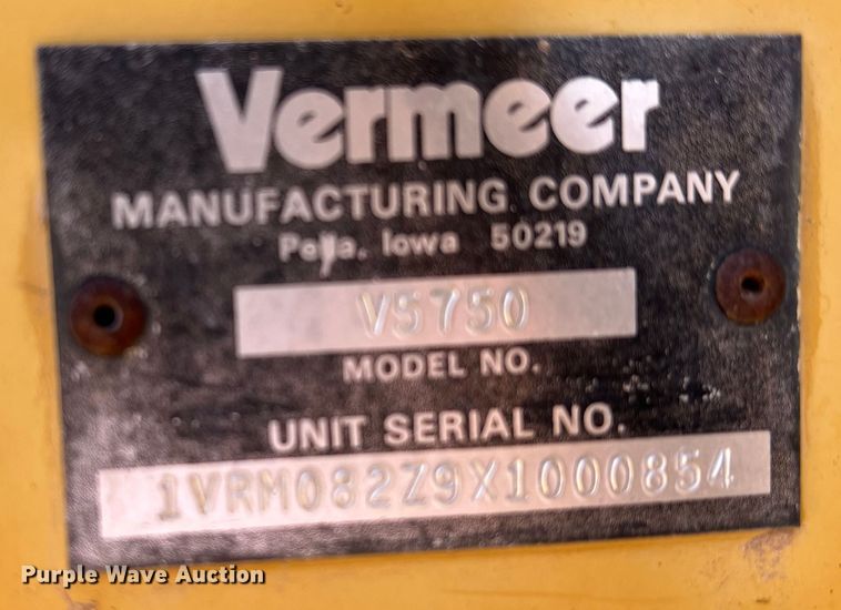 image for item DO8985 1999 Vermeer V5750  trencher