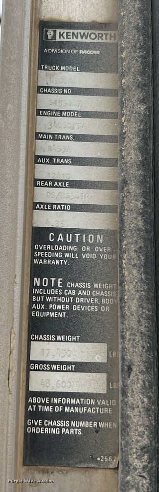 image for item DQ1937 1981 Kenworth W900  semi truck