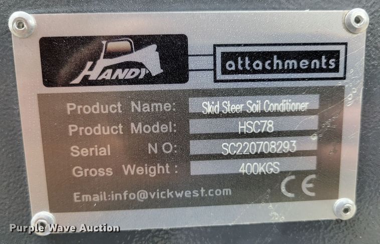 image for item LY9853 Handy Attachments HSC78  skid steer soil conditioner