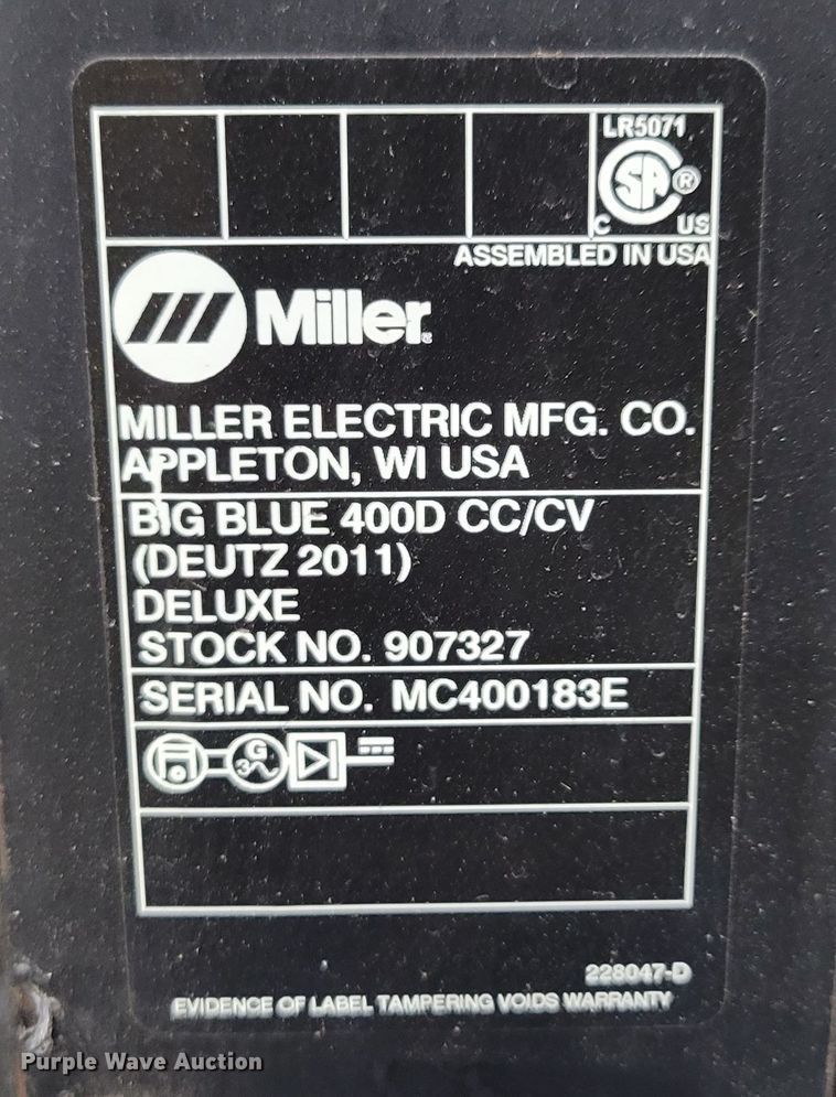 image for item LY9857 Miller Big Blue 400D  welder