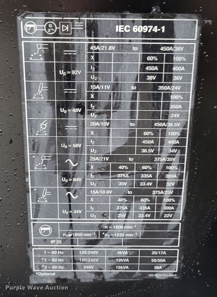 image for item LY9857 Miller Big Blue 400D  welder