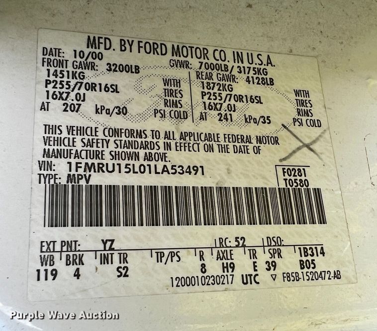 image for item MF9797 2001 Ford Expedition  SUV