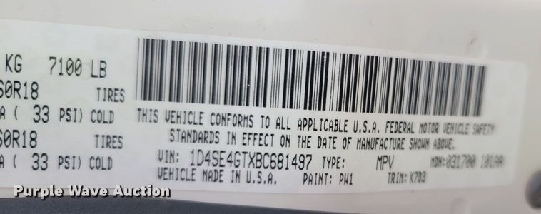 image for item MH9620 2011 Dodge Durango  SUV