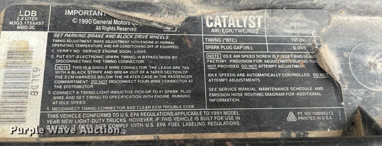 image for item MI9603 1991 GMC Sonoma  Club Coupe pickup truck