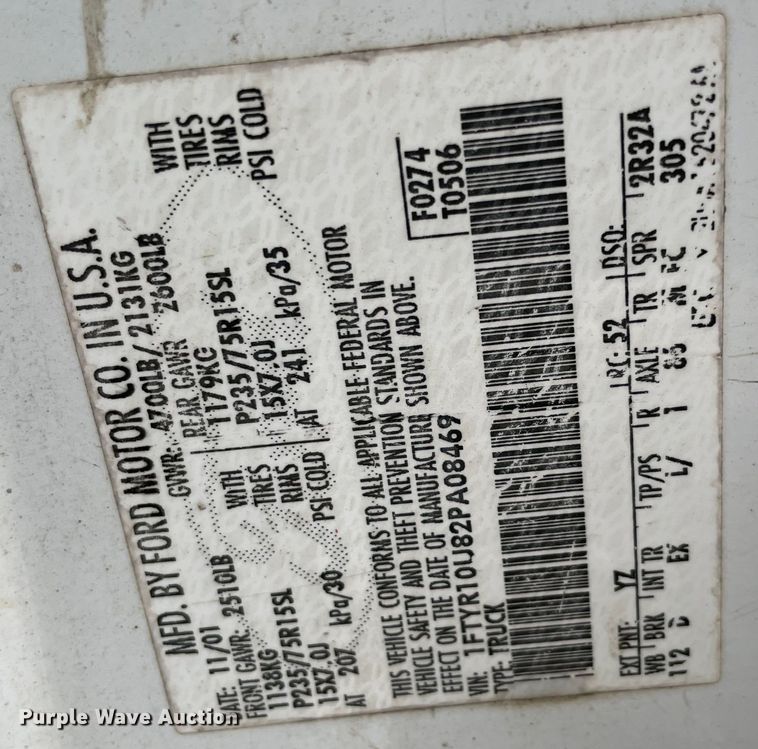 image for item MI9604 2002 Ford Ranger Edge  pickup truck