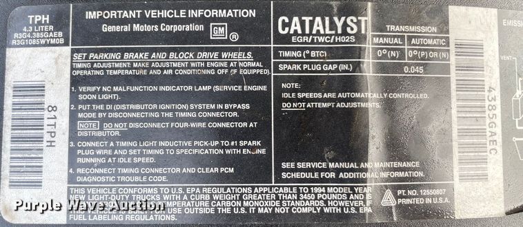 image for item MI9636 1994 Chevrolet C1500  pickup truck