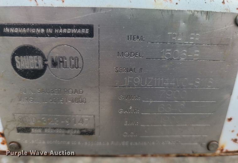 image for item MH9629 2004 Sauber 1506-B  reel trailer