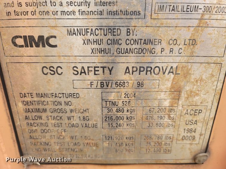 image for item MH9638 Triton  shipping container