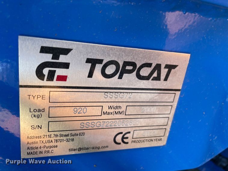 image for item MR9466 TopCat SSSG72  skid steer grader