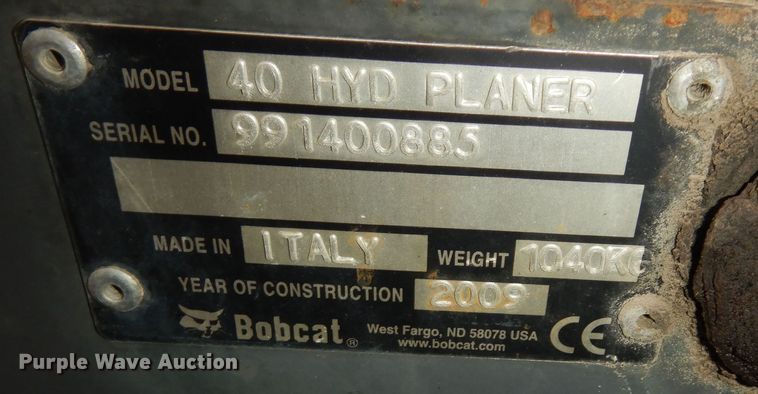 image for item DI6966 2009 Bobcat  skid steer cold planer