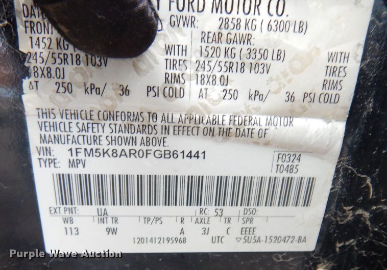 image for item DI6981 2015 Ford Explorer Police Interceptor  SUV