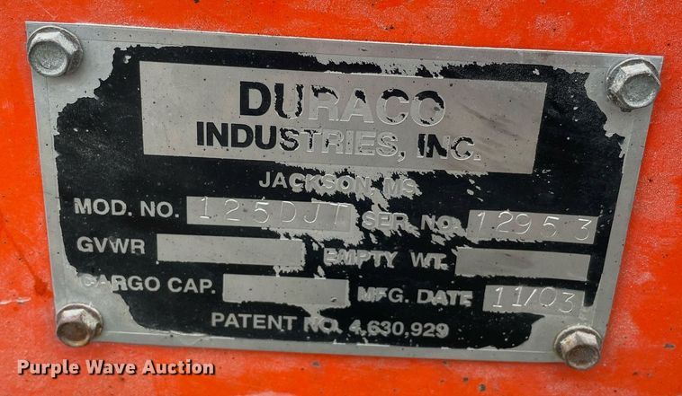 image for item JL9732 2003 Duraco 125DJT  pothole patcher