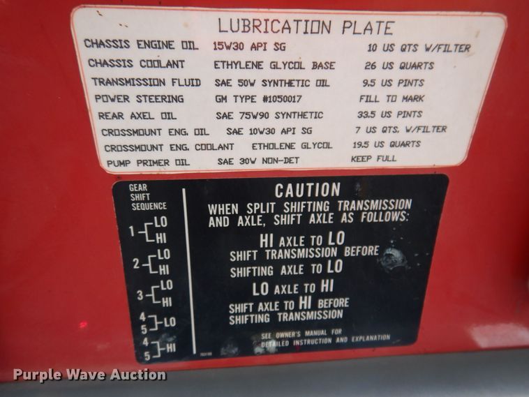 image for item KW9566 1992 Chevrolet Kodiak C5500  pumper fire truck