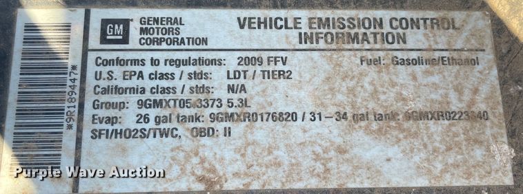 image for item MI9657 2009 Chevrolet Tahoe Police  SUV