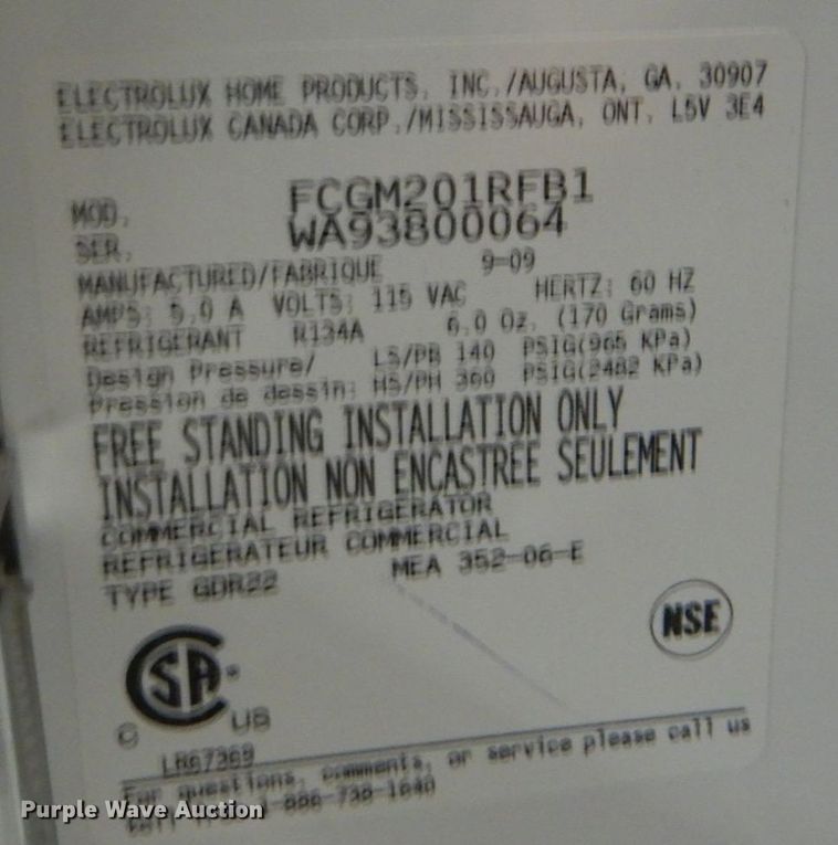 image for item MM9574 Frigidaire FCGM201RFB1  refrigerator