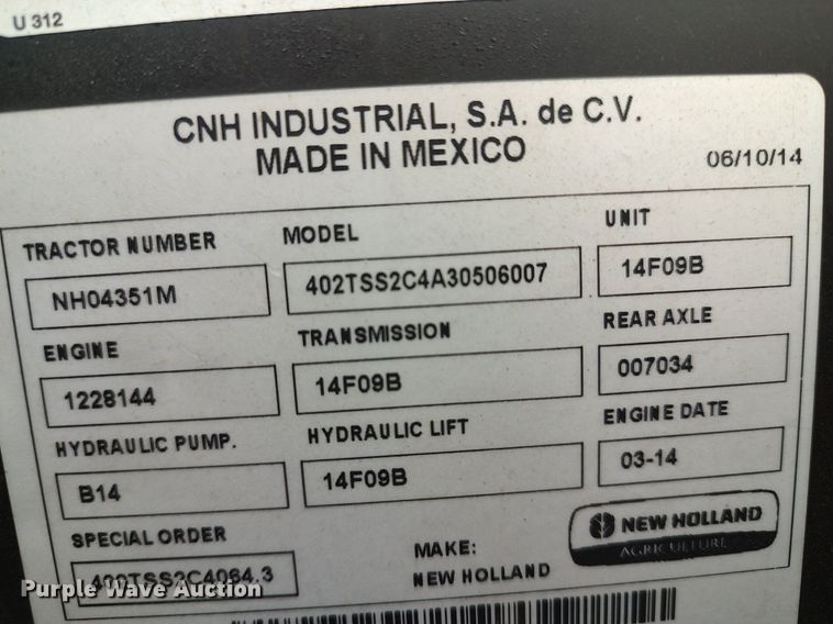 image for item MM9864 2014 New Holland TS6.120  MFWD tractor