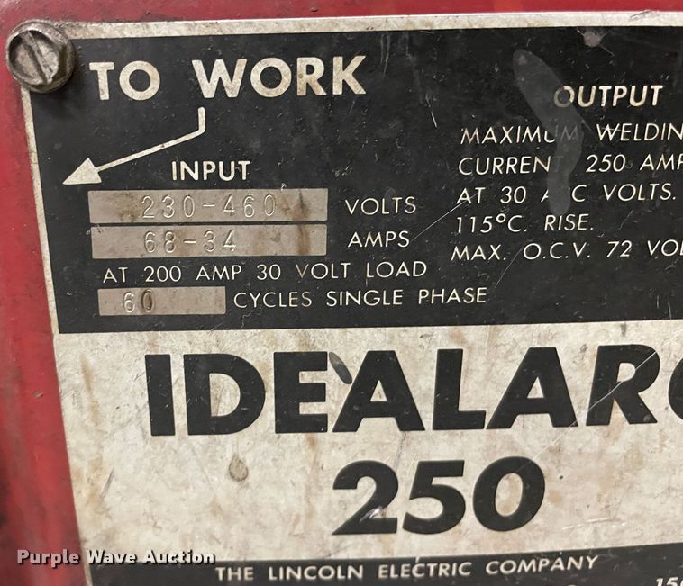 image for item MT9990 Lincoln Idealarc AC-250  welder