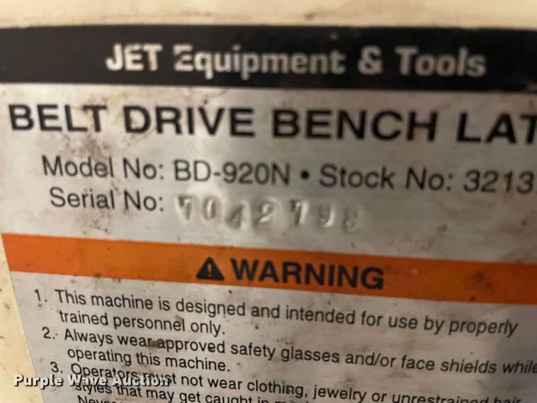 image for item MT9991 Jet BD-920N  lathe