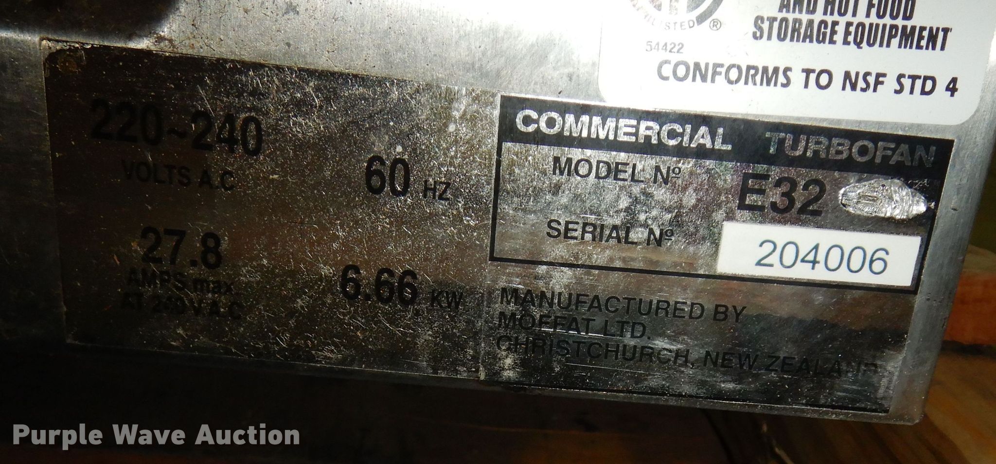 Moffat Turbofan 32 convection oven in Chapman, KS Item JR9030 sold
