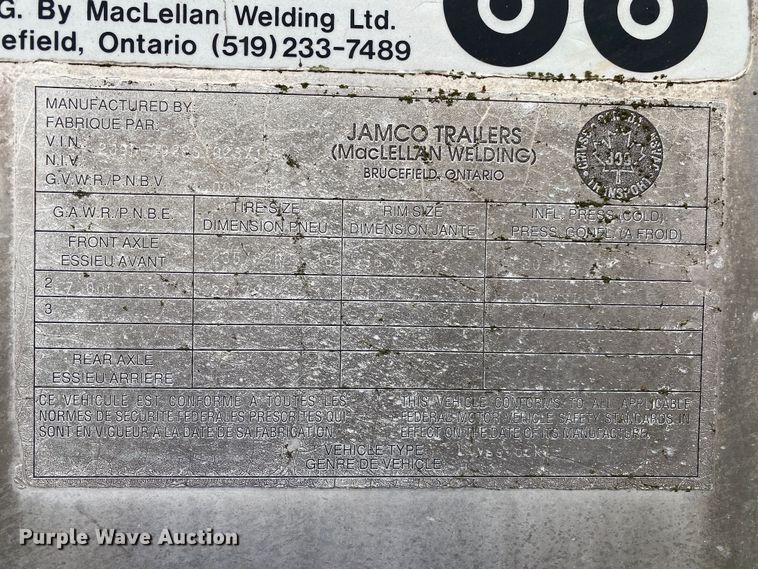 image for item DN8114 1995 Jamco  livestock trailer