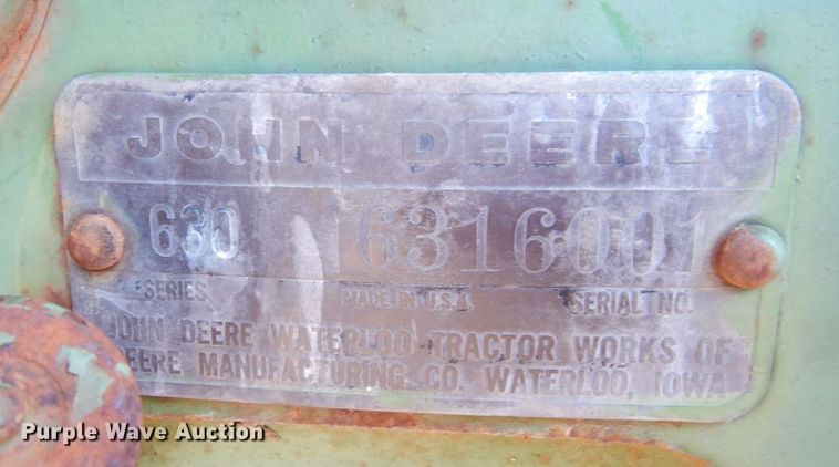 image for item JK9117 1960 John Deere 630  tractor