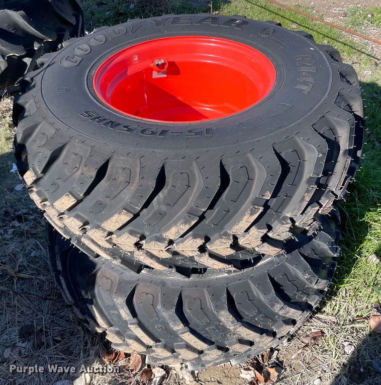 image for item MI9678 (2) 15-19.5 tires and wheels