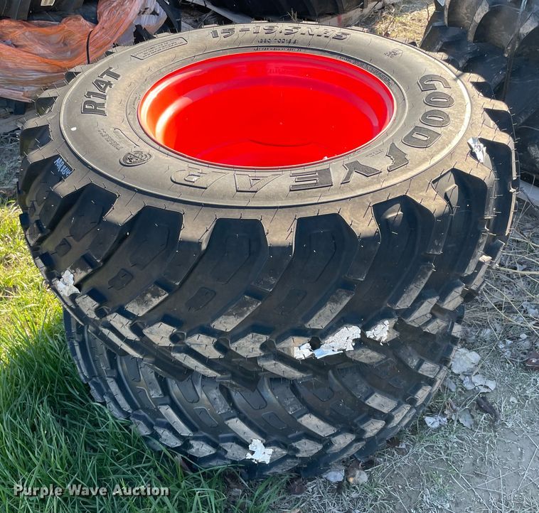 image for item MI9678 (2) 15-19.5 tires and wheels