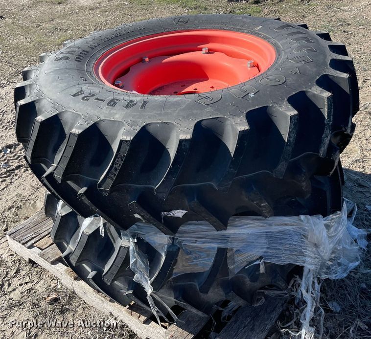 image for item MI9686 (2) 14.9-24 tires and wheels