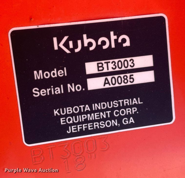 image for item MI9721 Kubota BT3003  excavator bucket