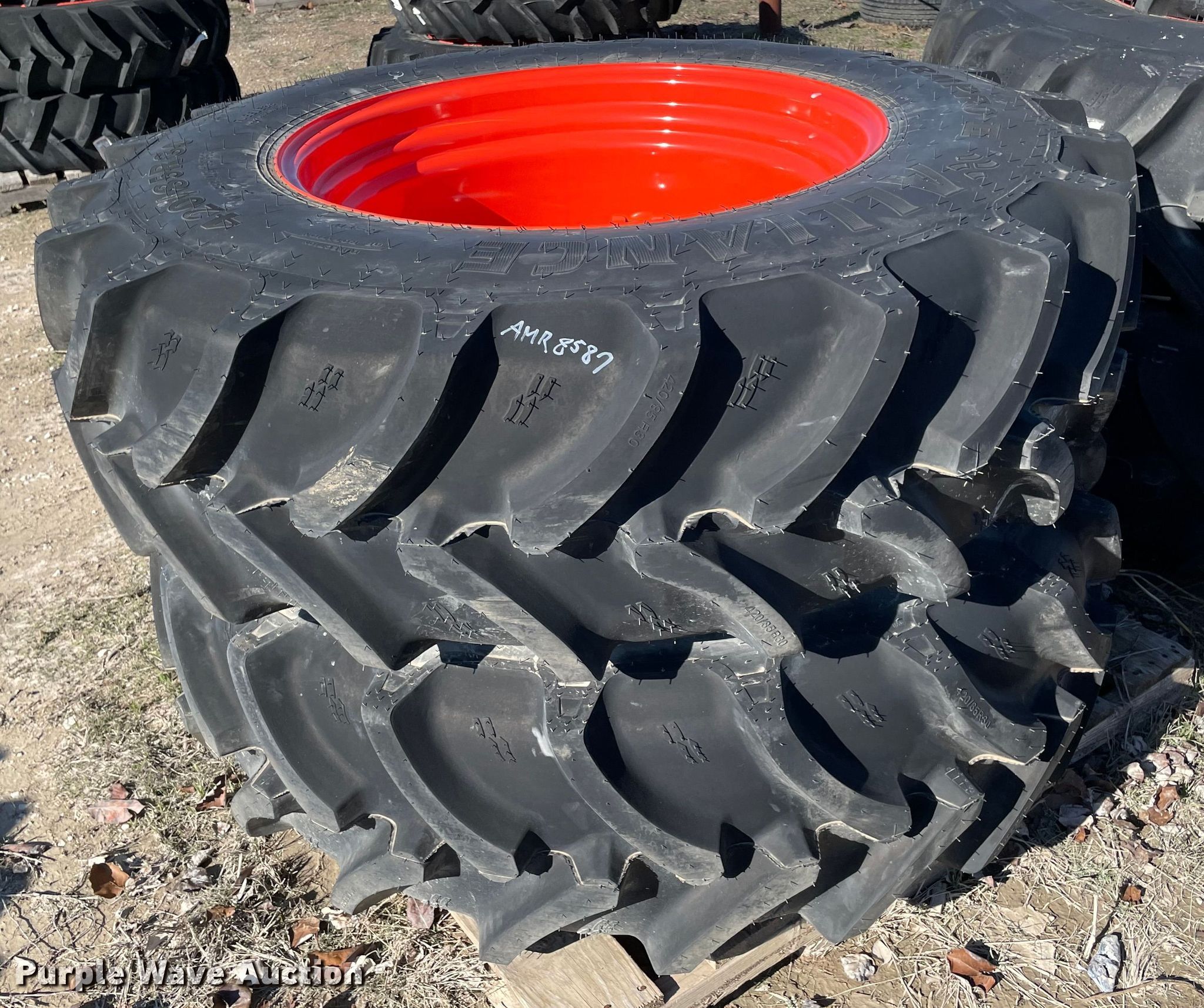 (2) 420/85R30 tires and wheels in Norman, OK Item MI9674 sold
