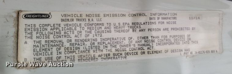 image for item DM8144 2015 Freightliner Cascadia  semi truck