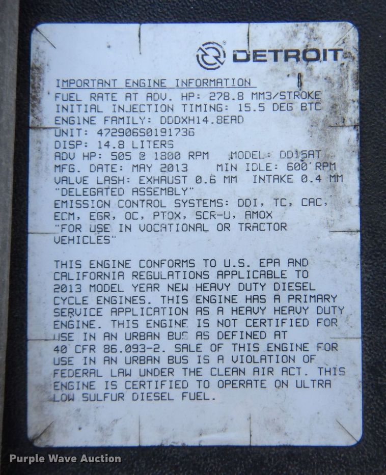 image for item DR2045 2014 Freightliner Cascadia  semi truck