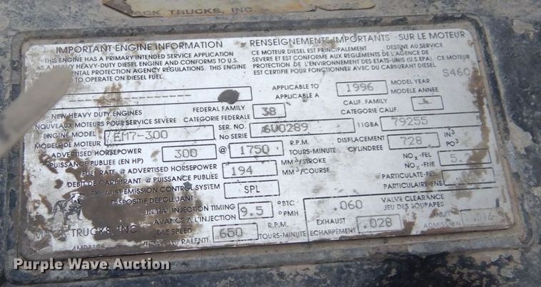 image for item DS1532 1991 Mack DM690S  roll-off container truck