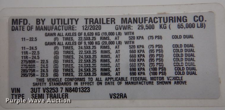 image for item LT9014 2022 Utility  refrigerated van trailer