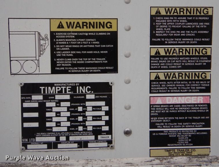 image for item LT9016 2013 Timpte  grain trailer