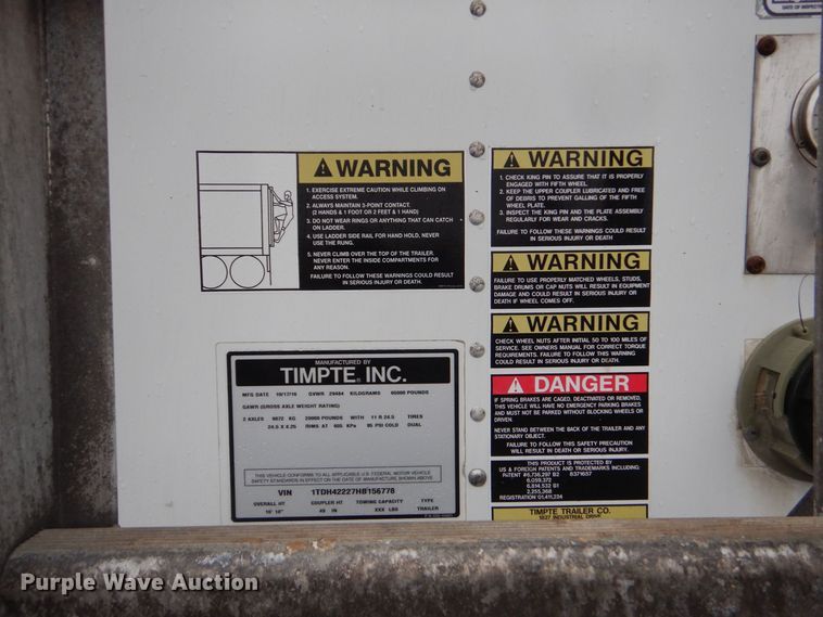 image for item LT9017 2017 Timpte  grain trailer