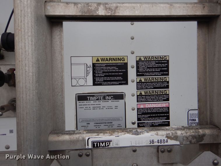 image for item LT9018 2015 Timpte  grain trailer