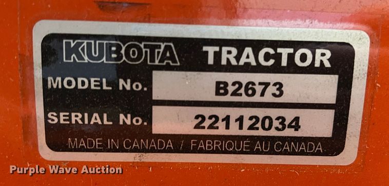 image for item DK7185 Kubota B2673  skid steer snow blade