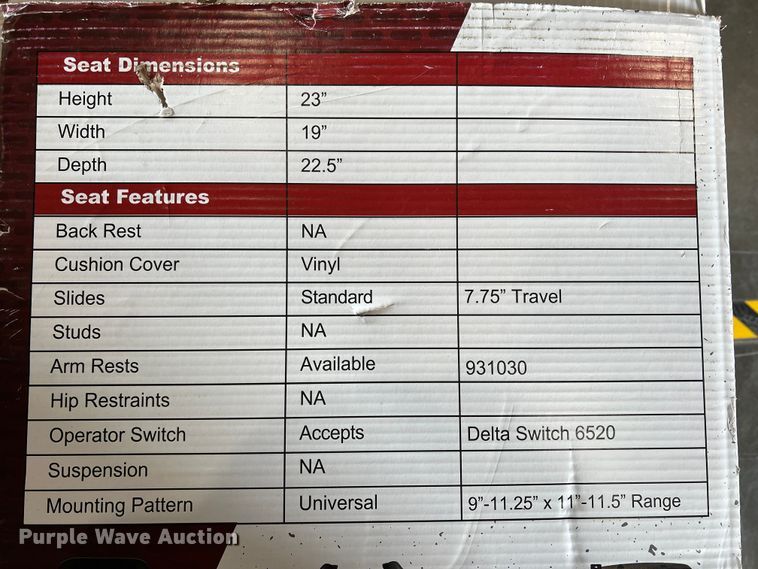 image for item DK7190 Kubota  seats