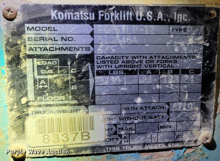 image for item DM8163 Komatsu FG25TLP-12  forklift