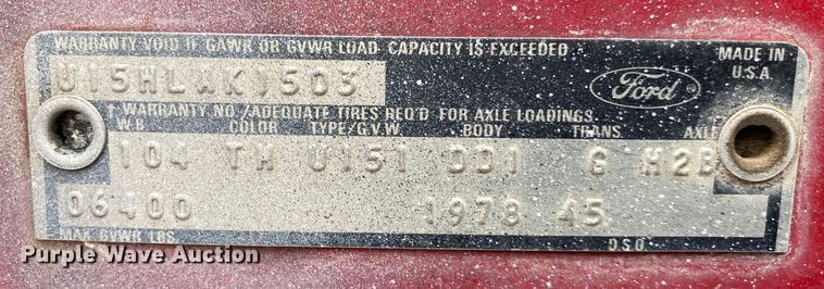 image for item DN8125 1978 Ford Bronco  SUV