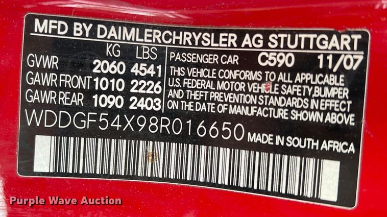 image for item DO8999 2008 Mercedes Benz C300