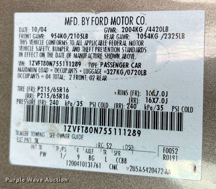 image for item DP0002 2005 Ford Mustang