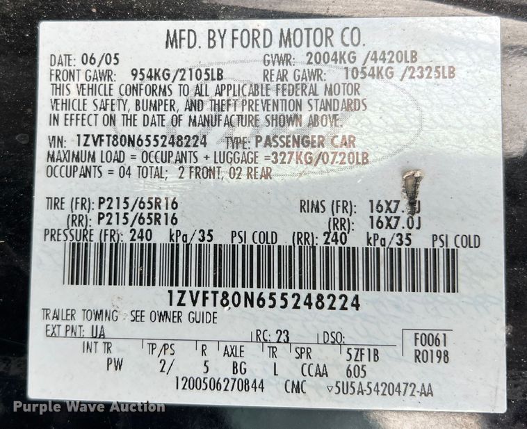 image for item DP0003 2005 Ford Mustang