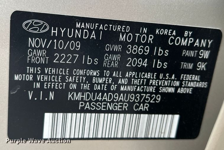 image for item DP0004 2010 Hyundai Elantra