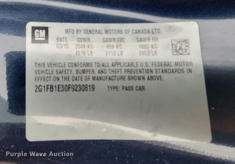 image for item HG9370 2015 Chevrolet Camaro