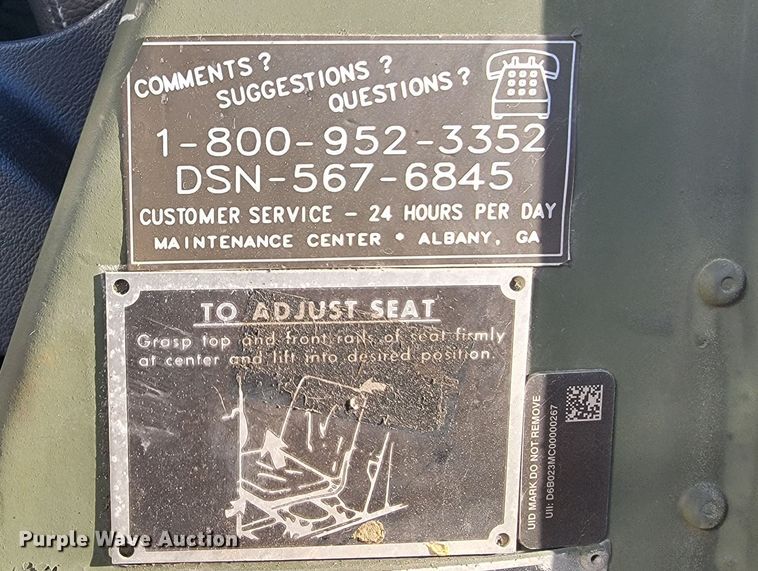 image for item HG9380 1988 Am General Humvee