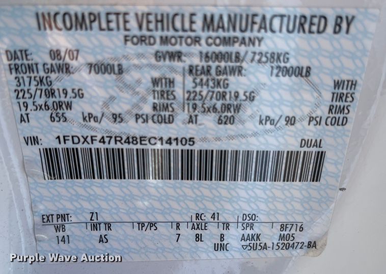 image for item JD9238 2008 Ford F450 Super Duty XL  dump truck