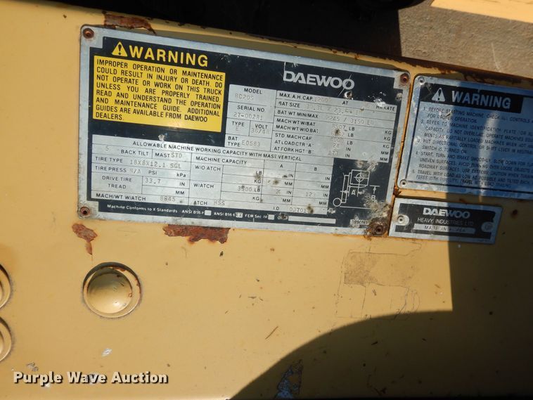 image for item JR9021 Daewoo BC20S  forklift