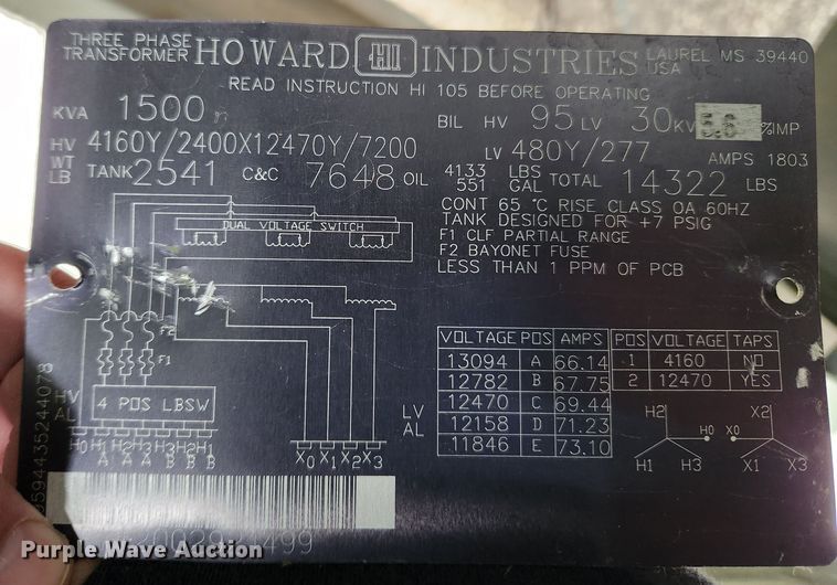 image for item KT9530 Howard  transformer